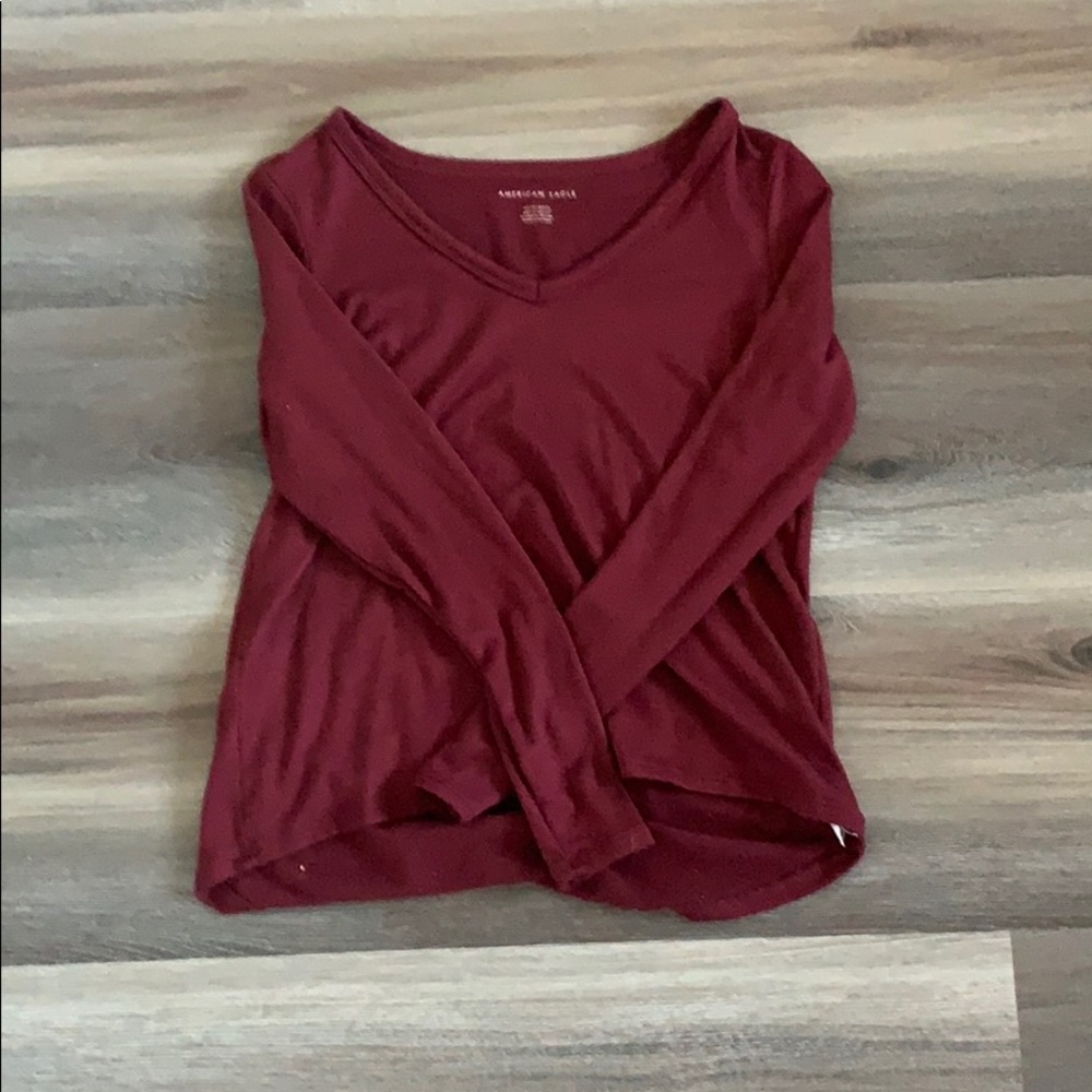 Burgundy soft v neck sweater